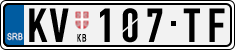 License plate of Serbia, Cars