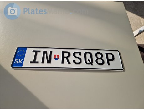 IN-RSQ8P, License plate without vehicle