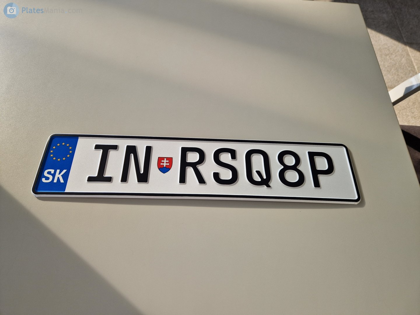 IN-RSQ8P, License plate without vehicle 