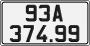 License plate of Vietnam, Cars