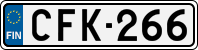License plate of Finland, Cars