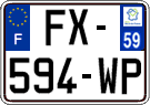 French license plate, SIV (ordinary)