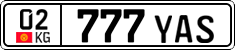 License plate of Kyrgyzstan, Private owners (2016)