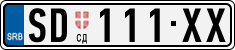 License plate of Serbia, Cars