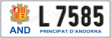 License plate of Andorra, Cars (A 1234)