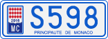 License plate of Monaco, Cars