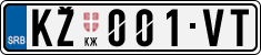 License plate of Serbia, Cars