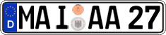 German license plate, Regular plates