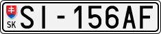 License plate of Slovakia, Cars