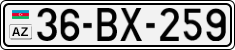License plate of Azerbaijan, Cars