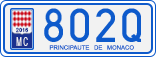 License plate of Monaco, Cars