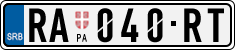 License plate of Serbia, Cars