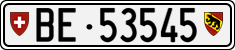 License plate of Switzerland, Cars
