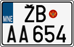 License plate of Montenegro, Cars