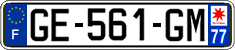 French license plate, SIV (ordinary)