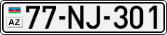 License plate of Azerbaijan, Cars
