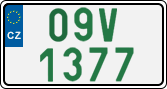 License plate of the Czech Republic, Oldtimers (2001)