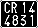 License plate of Italy, Cars (1927 year series)