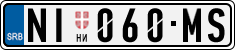 License plate of Serbia, Cars