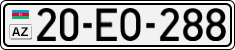 License plate of Azerbaijan, Cars