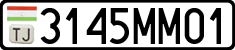 License plate of Tajikistan, Private owners (2009)