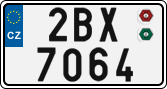 License plate of the Czech Republic, Cars (2001)