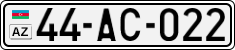 License plate of Azerbaijan, Cars