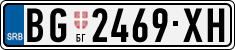 License plate of Serbia, Cars