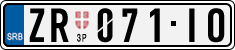 License plate of Serbia, Cars