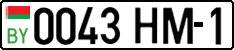License plate Belarus, Cars (2004)