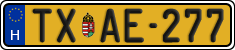 license plates of Hungary, Taxi (2022)