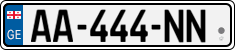 License plate of Georgia, Cars (2014)