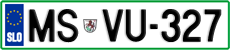 License plate of Slovenia, Cars