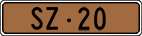 License plate of Switzerland, Except vehicles and snowmobiles (brown)