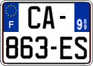 French license plate, SIV (ordinary)
