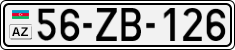 License plate of Azerbaijan, Cars