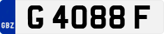 License plate of Gibraltar, Regular car plates (G 1234 A)