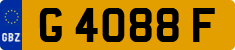 License plate of Gibraltar, Regular car plates (G 1234 A)