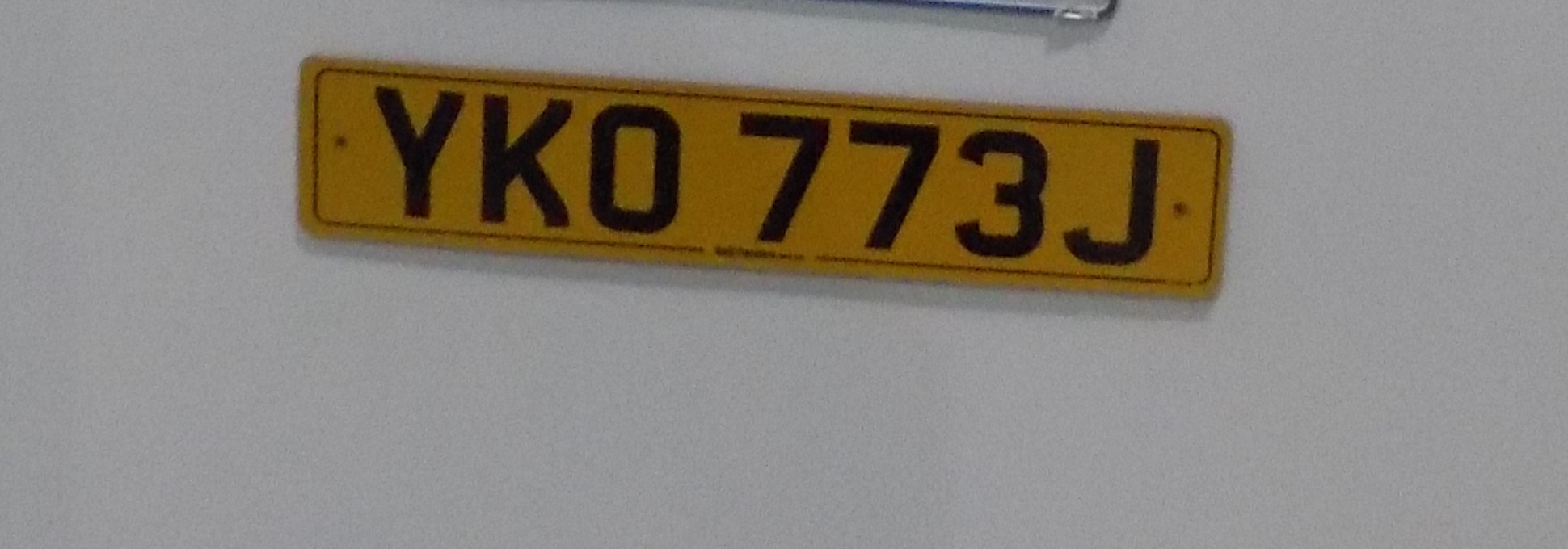 YKO773J, License plate without vehicle 