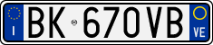License plate of Italy, Cars (1994 year series)
