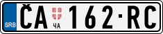License plate of Serbia, Cars