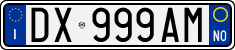 License plate of Italy, Cars (1994 year series)