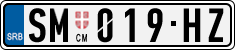 License plate of Serbia, Cars