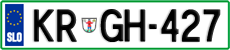 License plate of Slovenia, Cars