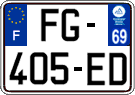 French license plate, SIV (ordinary)