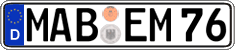 German license plate, Regular plates