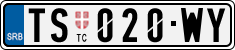License plate of Serbia, Cars