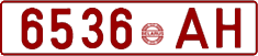 License plate Belarus, Cars (1992)