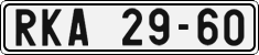 License plate of the Czech Republic, Cars (1960)