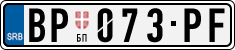 License plate of Serbia, Cars